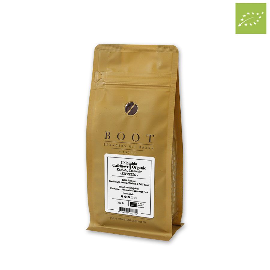 Boot Colombia Cafeïnevrij Organic Espresso 250 gr