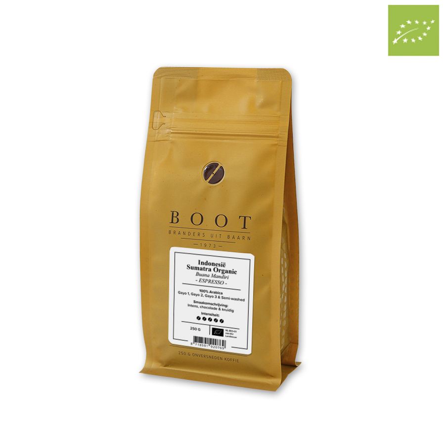 Boot Indonesia Sumatra  Organic Espresso, 250 gr