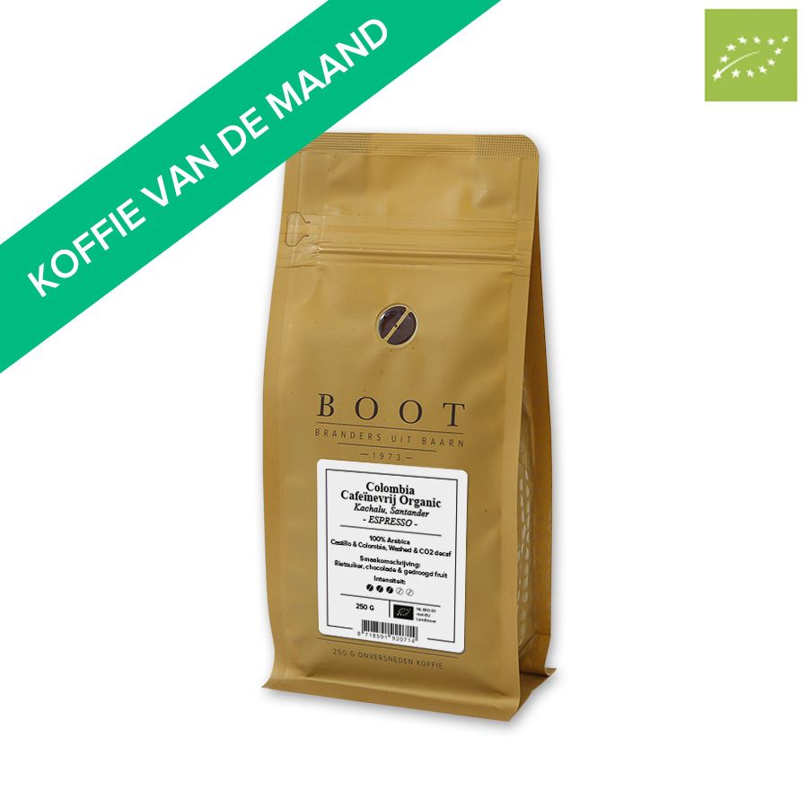 Boot Colombia Cafeïnevrij Organic Espresso 250 gr